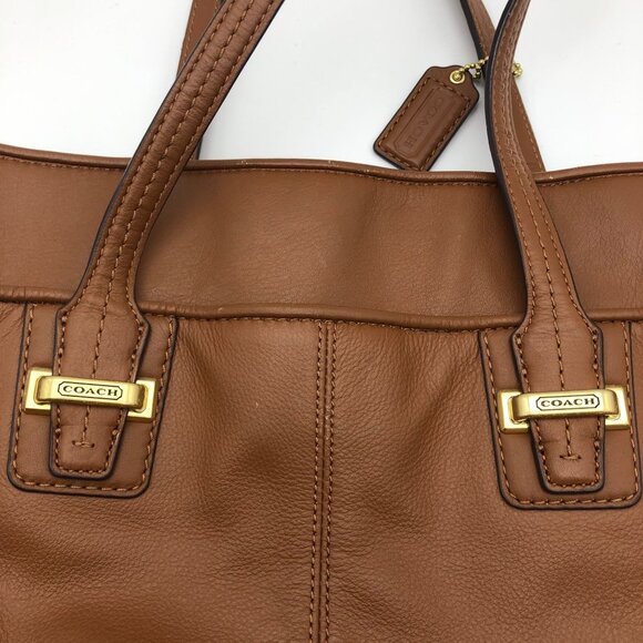 Coach Taylor Alexis Leather Carryall Tote Brown Shoulder Bag Leather Satchel - Picture 6 of 16